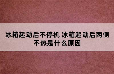 冰箱起动后不停机 冰箱起动后两侧不热是什么原因